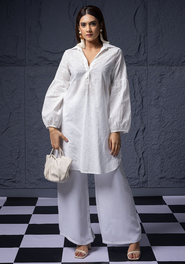 AYARA WHITE KURTHA
